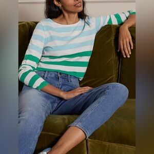 Boden Blue Stripe Long Sleeve Tee Size 4